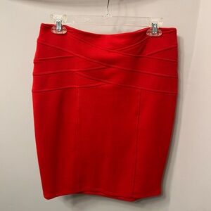 Source Unknown Vibrant Red Pencil Skirt
